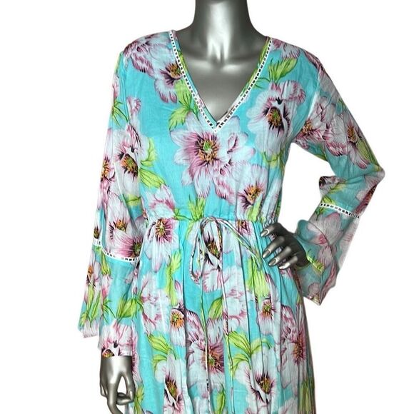 NWT Debbie Katz Lulu Dress Cotton Bohemian Floral (008) - Picture 2 of 13